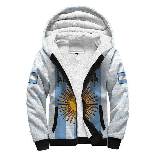(Custom Text And Number) Argentina Football World Cup La Albiceleste 3rd Champions Proud Sherpa Hoodie