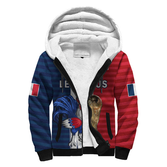 (Custom Text And Number) France Football Les Bleus Champions World Cup 2022 Sherpa Hoodie