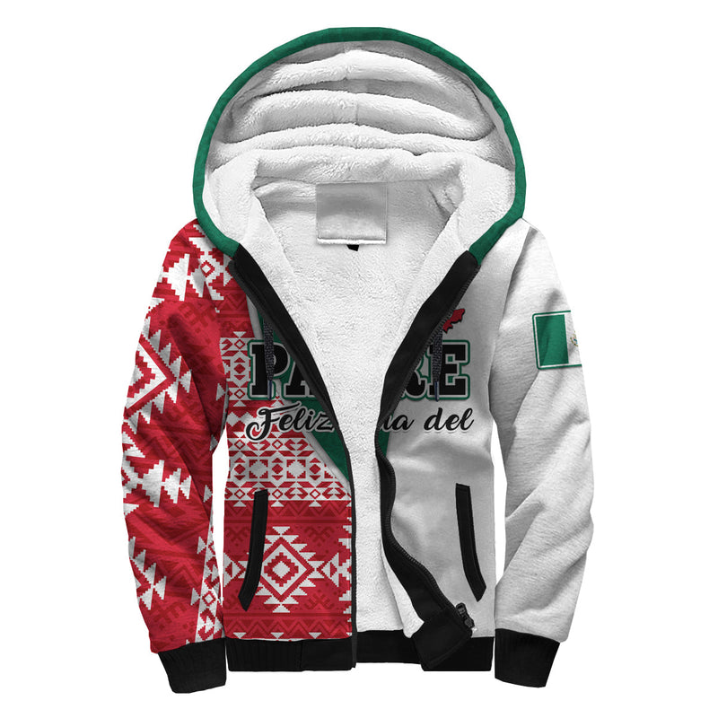 (Custom Personalised) Happy Mexico Fathers Day Mexican Aztec Pattern Sherpa Hoodie