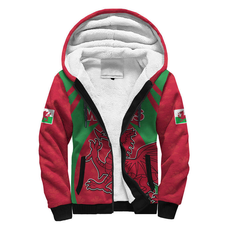 (Custom Text And Number) Wales Rugby The Dragons National Team Come On Cymru Sherpa Hoodie