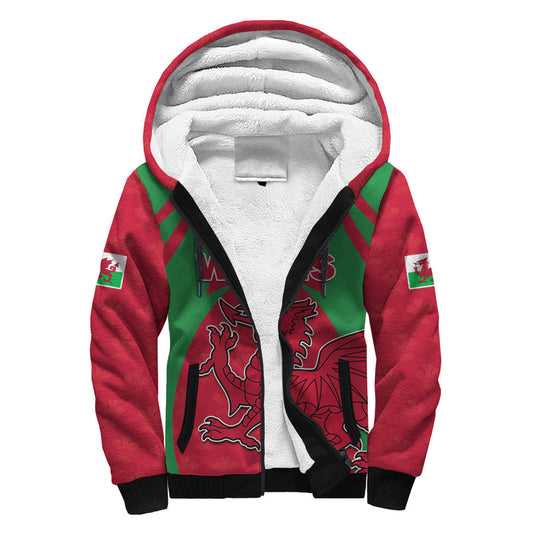 (Custom Text And Number) Wales Rugby The Dragons National Team Come On Cymru Sherpa Hoodie