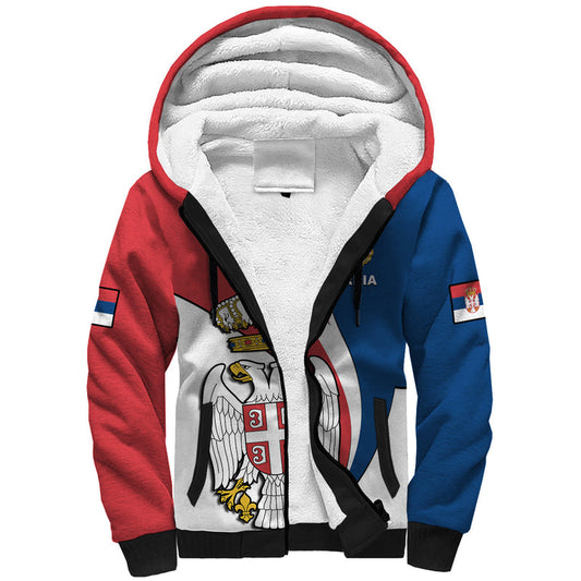(Custom Personalised) Serbia Happy Serbian Statehood Day With Coat Of Arms Sherpa Hoodie