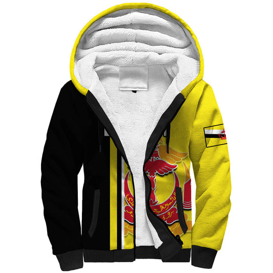 (Custom Personalised) Brunei Happy Independence Day With Coat Of Arms Sherpa Hoodie