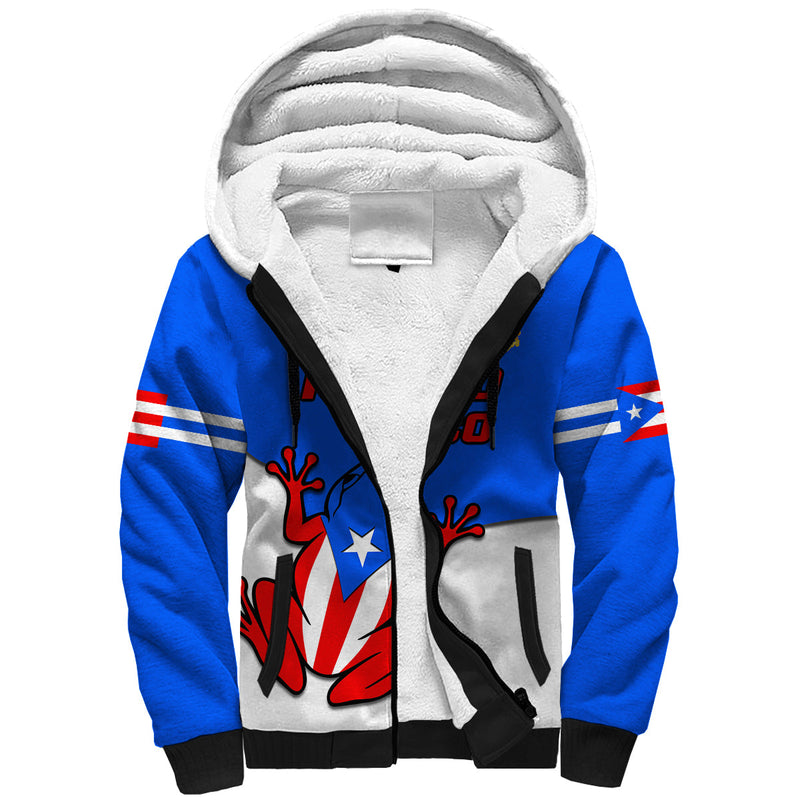 (Custom Personalised) Puerto Rico Coqui Frog Simple Style Sherpa Hoodie