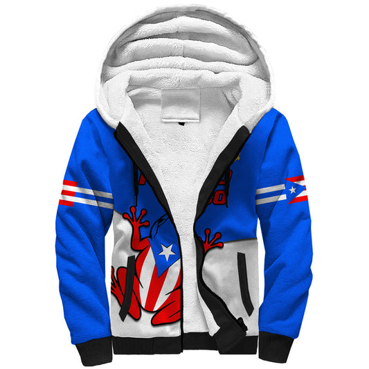 (Custom Personalised) Puerto Rico Coqui Frog Simple Style Sherpa Hoodie