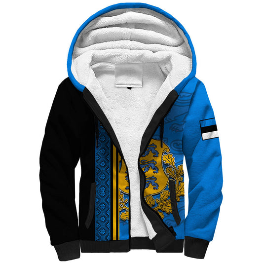 (Custom Personalised) Estonia Happy Estonian Independence Day With Coat Of Arms Sherpa Hoodie