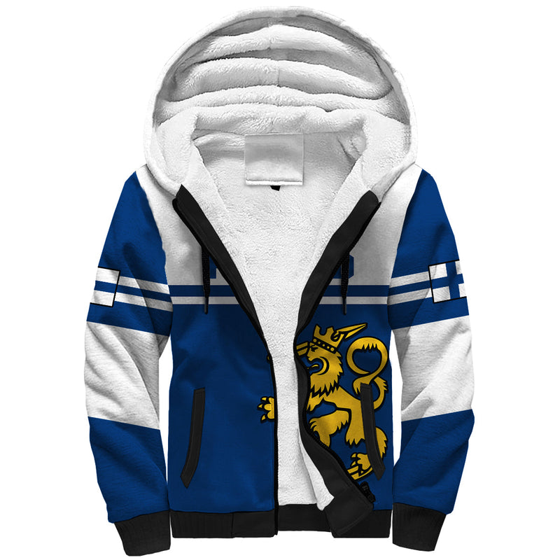 (Custom Text And Number) Finland Hockey 2023 Come On Suomi Sherpa Hoodie