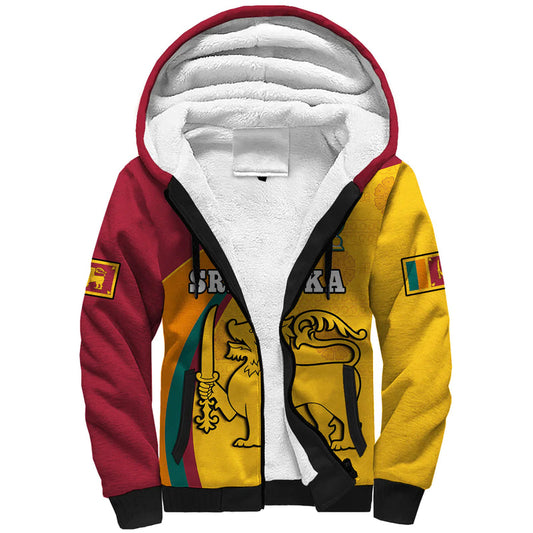 (Custom Personalised) Sri Lanka Sri Lankan Pattern Happy 75 Years Of Independence Sherpa Hoodie