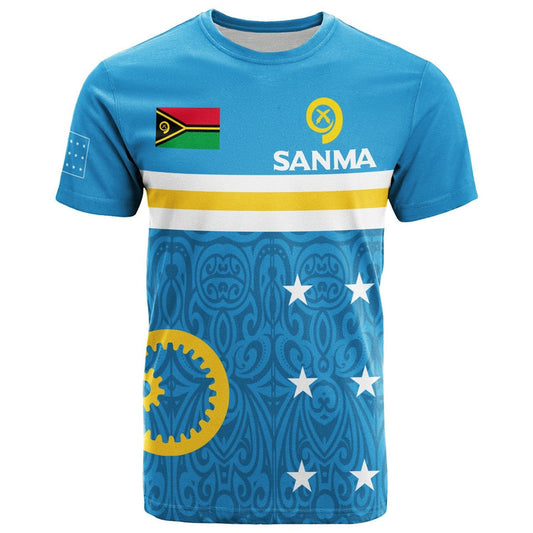 (Mi Stret Man Plez Alex) Vanuatu Sanma Province Flag Style T Shirt