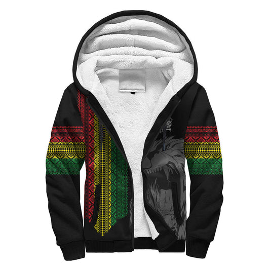 Ethiopia Patriot Day Roaring Lion Sherpa Hoodie