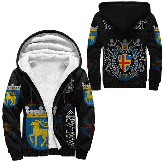 (Custom) Viking - land Flag and Map style Viking Geri and FrekiCopy of Sherpa Hoodie