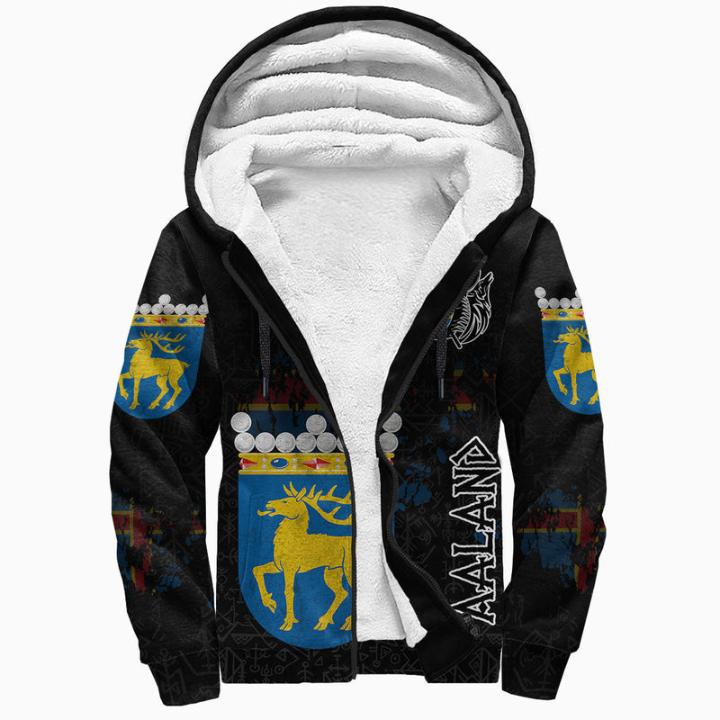 (Custom) Viking - land Flag and Map style Viking Geri and FrekiCopy of Sherpa Hoodie