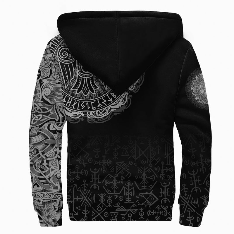 (Custom) Viking - Celtic Raven Tattoo Sherpa Hoodie