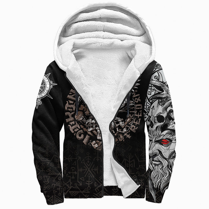 (Custom) Viking Warrior Sherpa Hoodieodin Tattoo
