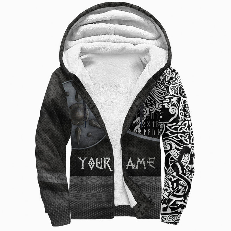 (Custom) Viking Armor - Raven Tattoo Sherpa Hoodie