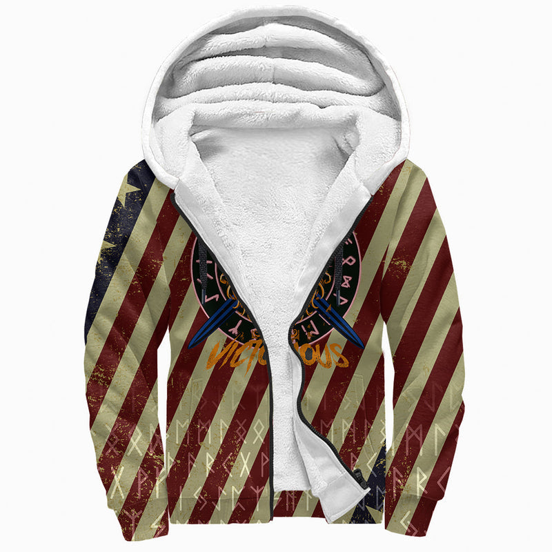 (Custom) Viking - American Warrior Victorious Sherpa Hoodie