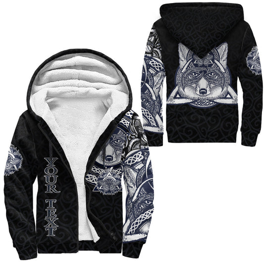(Custom) Wonder Print Shop - Fox and Butterfly Style Celtic Sherpa Hoodie