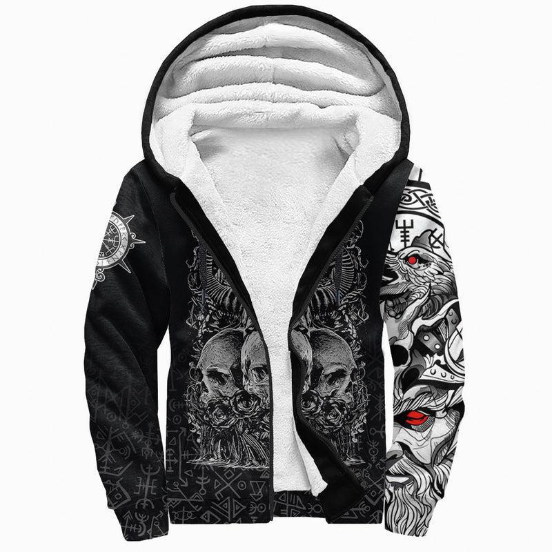 (Custom) Viking Skull Honor Sherpa Hoodie