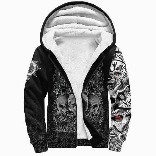 (Custom) Viking Skull Honor Sherpa Hoodie