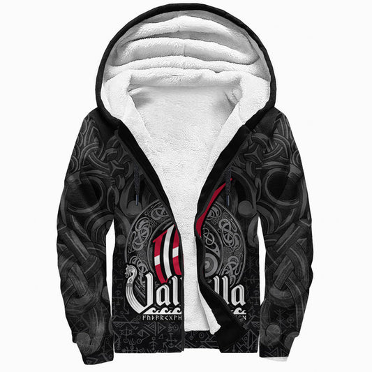 (Custom) Viking - Denmark Odin And Drakkar Sherpa Hoodie