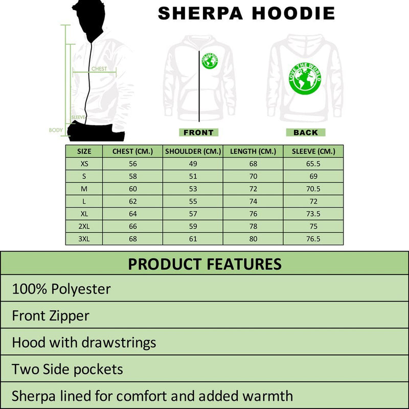 (Custom ) Viking Tyr Tattoo Cyan Sherpa Hoodie