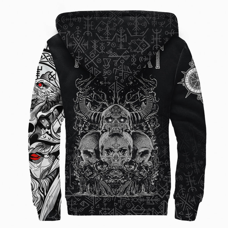 (Custom) Viking Skull Honor Sherpa Hoodie