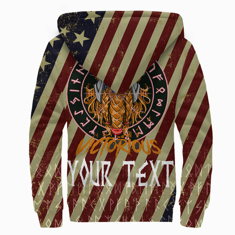 (Custom) Viking - American Warrior Victorious Sherpa Hoodie