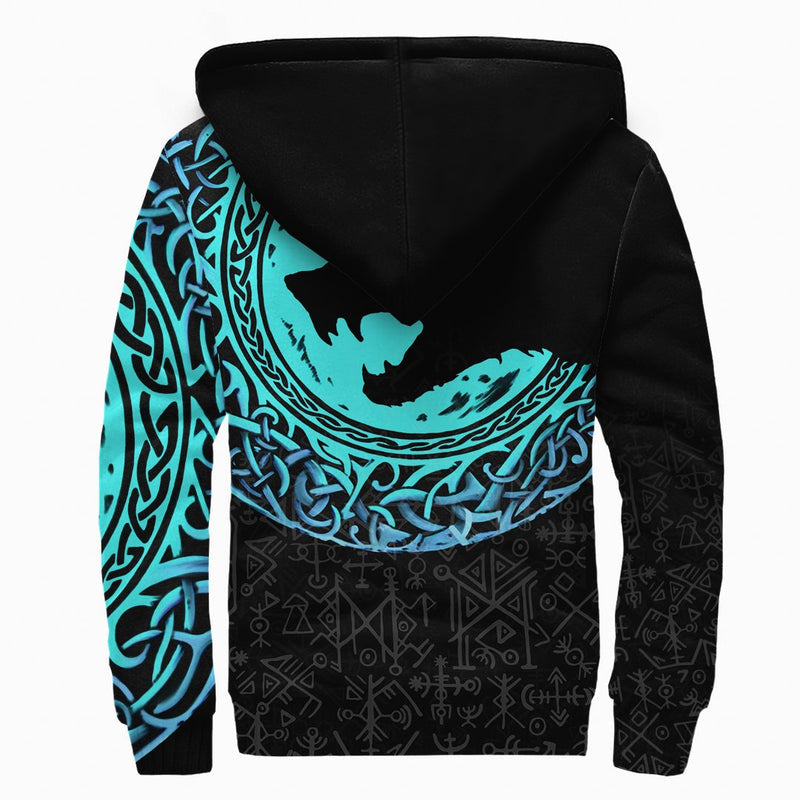(Custom) Viking - Fenrir Norse Wolf Sherpa Hoodie