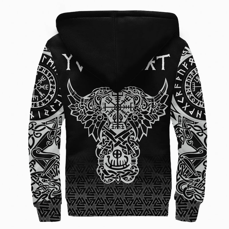(Custom) Viking - Odin And Raven Tattoo Sherpa Hoodie