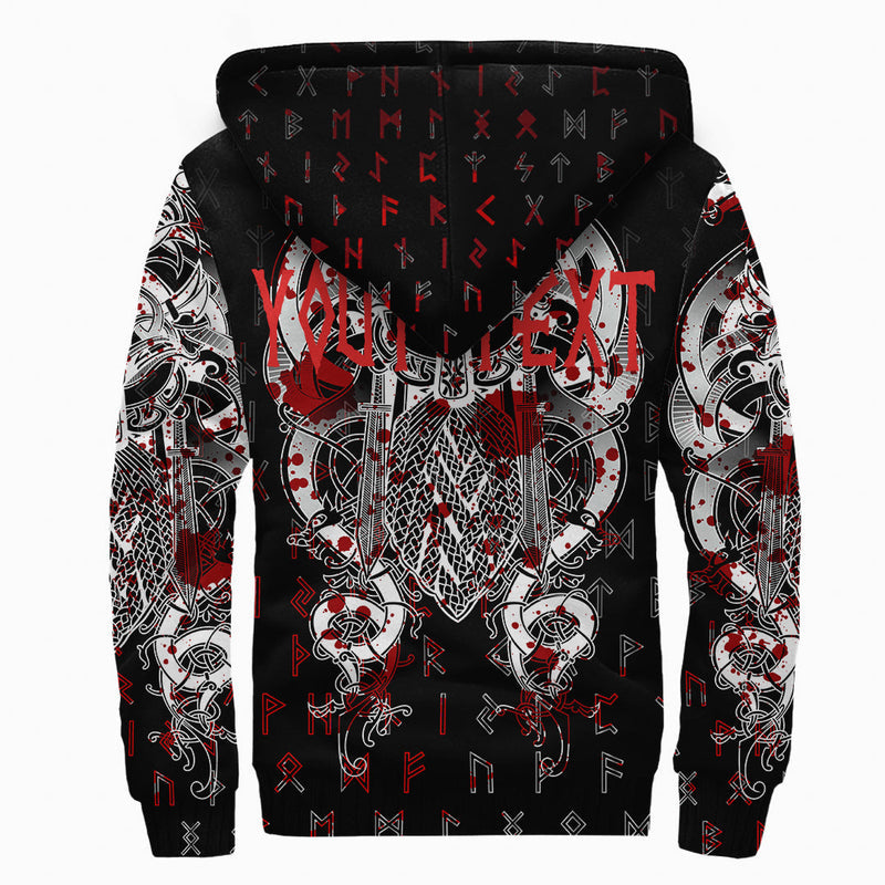 (Custom) Viking Tyr Tattoo Blood Sherpa Hoodie