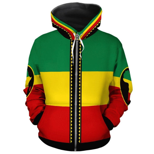 African Sleeve African Zip Hoodie