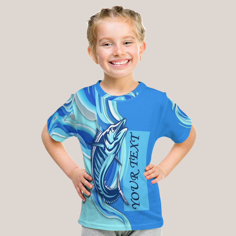 Custom Fathers Day Fishing Quotes Ocean Wave Style T Shirt