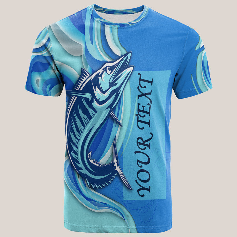Custom Fathers Day Fishing Quotes Ocean Wave Style T Shirt