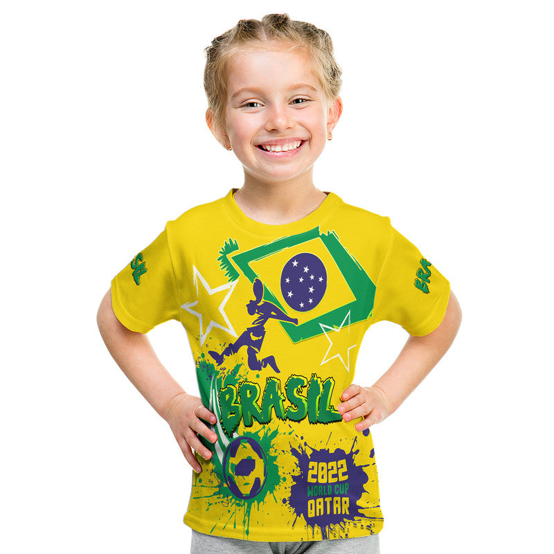 Custom Brasil Football 2022 World Cup Qatar T Shirt