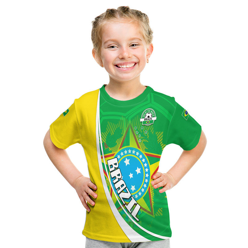 Custom Brazil Football Coat Of Arms Canarinha Champions World Cup 2022 T Shirt