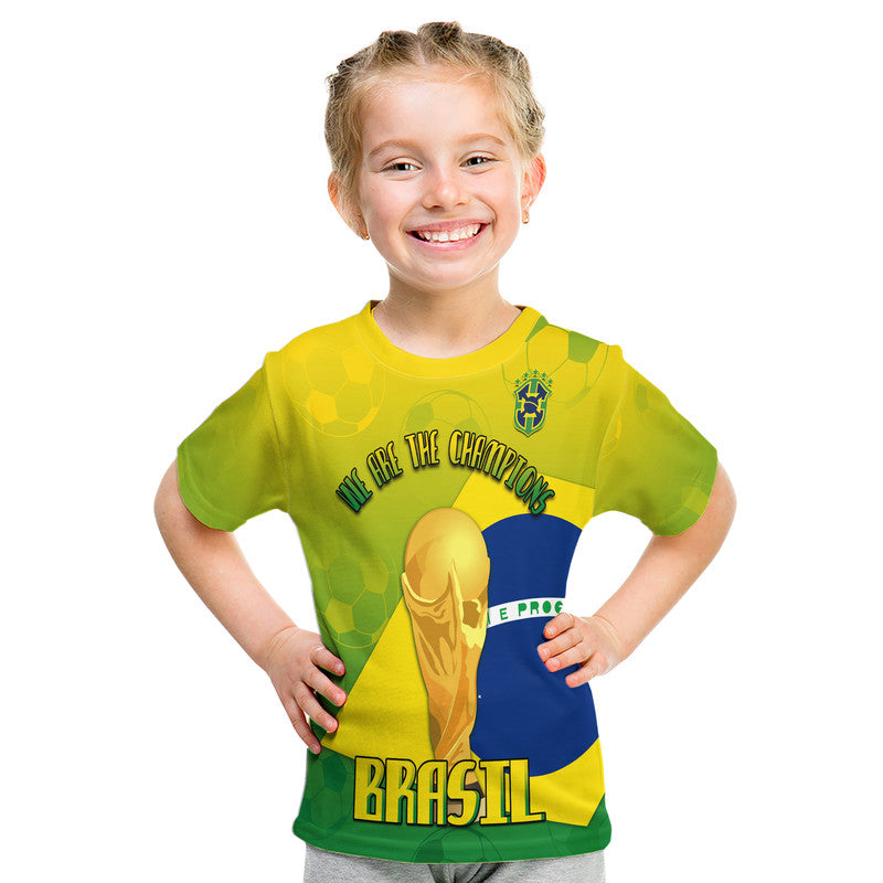 Custom Brasil Football Champions Flag With Soccer BT Shirt