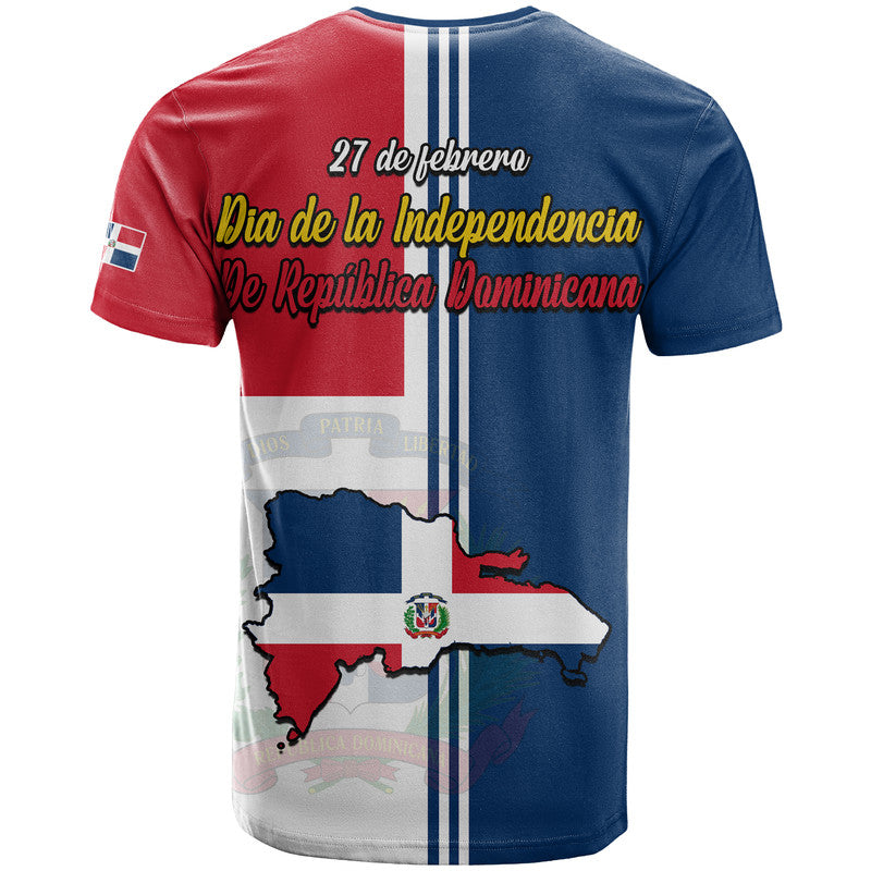 Dominican Republic Dia de la Independencia Coat Of Arms And Flag Map T Shirt