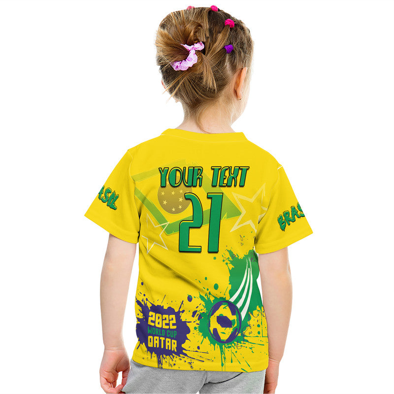 Custom Brasil Football 2022 World Cup Qatar T Shirt