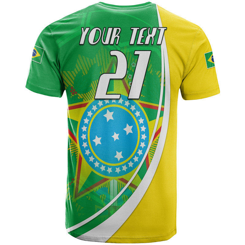 Custom Brazil Football Coat Of Arms Canarinha Champions World Cup 2022 T Shirt