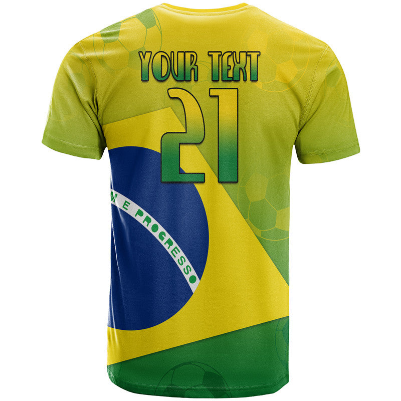Custom Brasil Football Champions Flag With Soccer BT Shirt