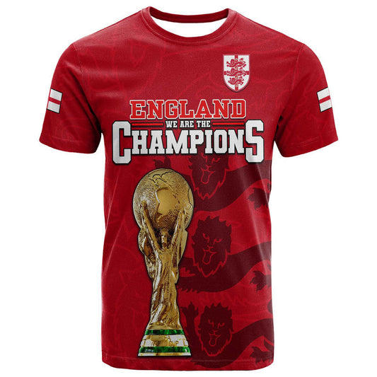 Custom England Football Qatar 2022 We Are The Champions T Shirt