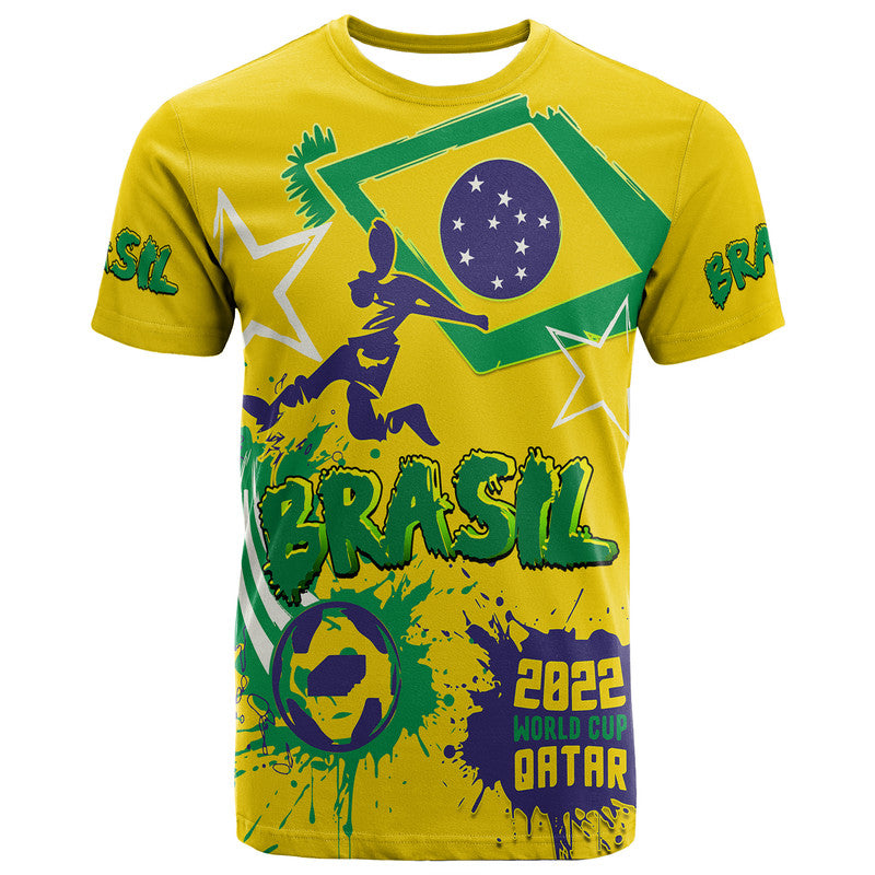Custom Brasil Football 2022 World Cup Qatar T Shirt
