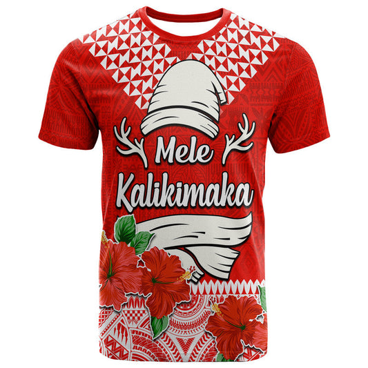 Custom Hawaii Hibiscus Flower Mele Kalikimaka T Shirt