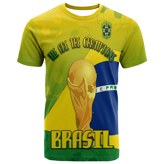 Custom Brasil Football Champions Flag With Soccer BT Shirt
