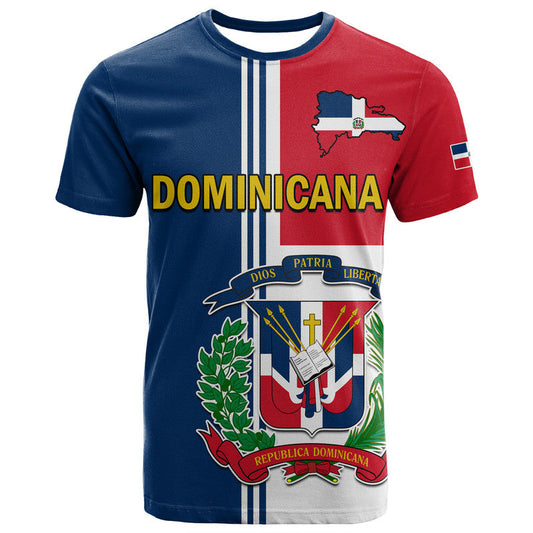 Dominican Republic Coat Of Arms And Flag Map T Shirt