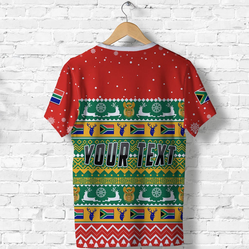 Custom South Africa Christmas African Springbok T Shirt