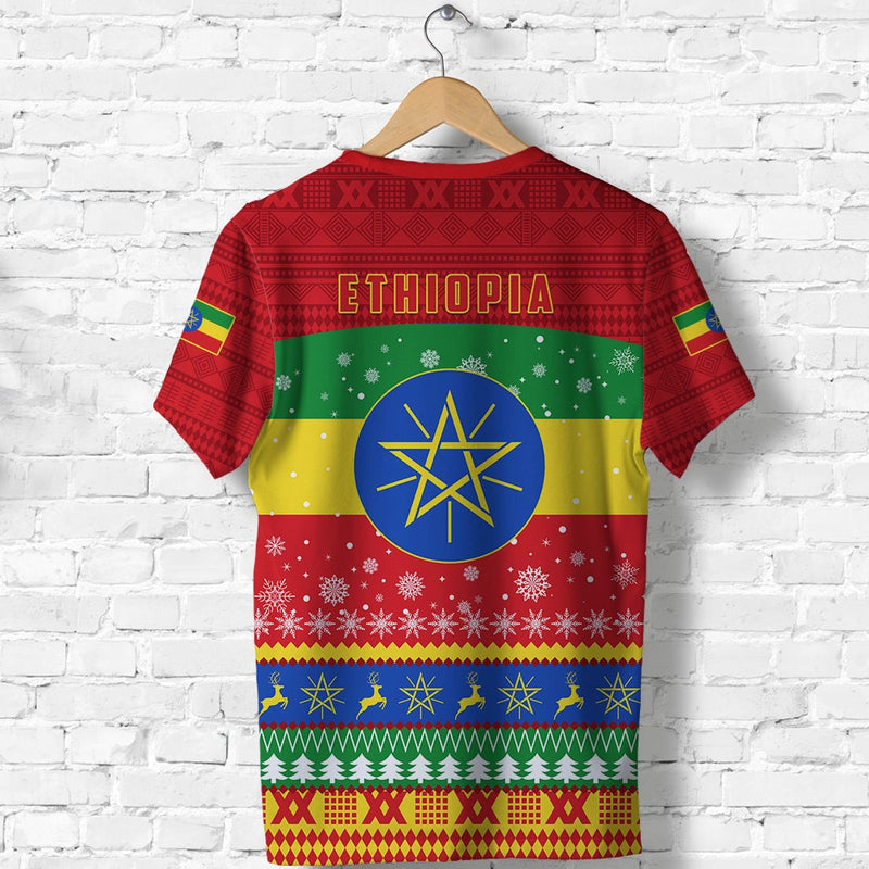 Ethiopia Merry Christmas Mix African Pattern T Shirt