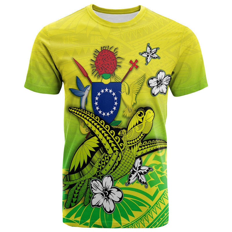 Custom Cook Islands Loved Polynesian Turtle T Shirt