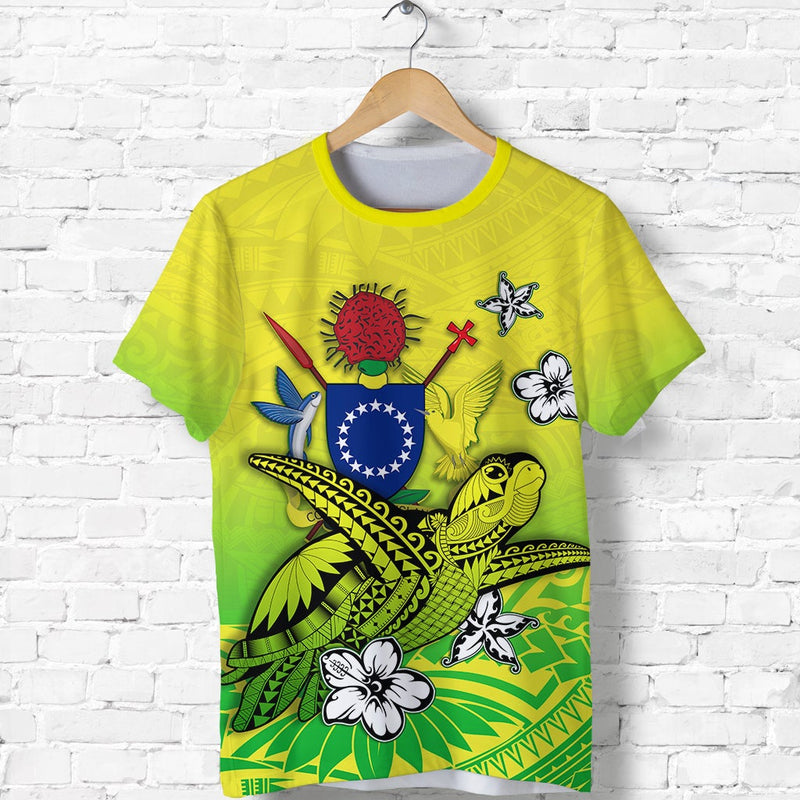 Custom Cook Islands Loved Polynesian Turtle T Shirt