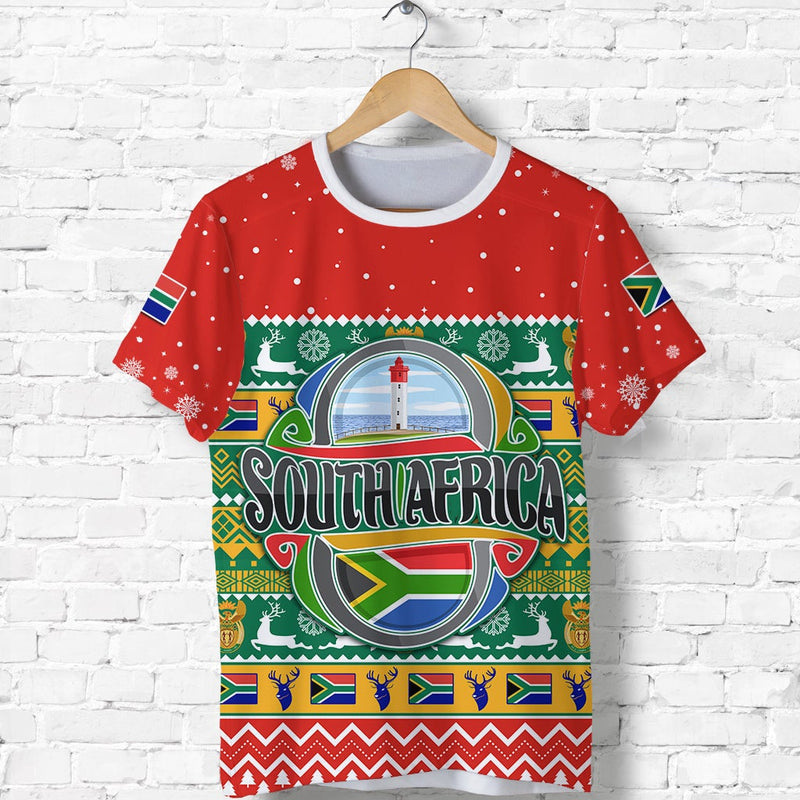 Custom South Africa Christmas African Springbok T Shirt